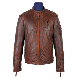 Allen Men’s Burnished Timber Leather Jacket