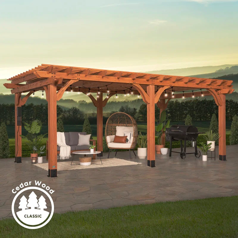Beaumont 20 X 12 All Cedar Wooden Pergola
