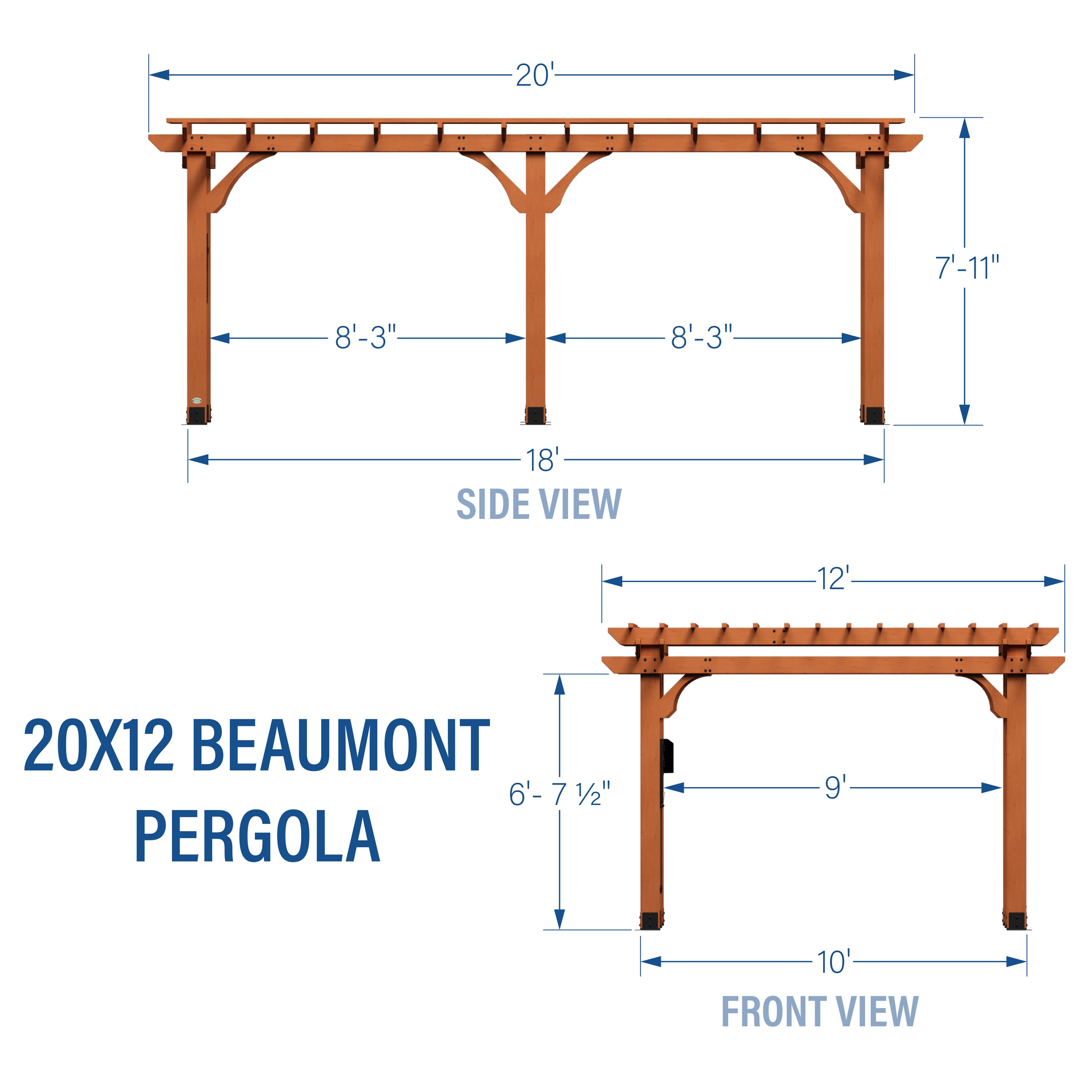 20x12 Beaumont Pergola - Image 3