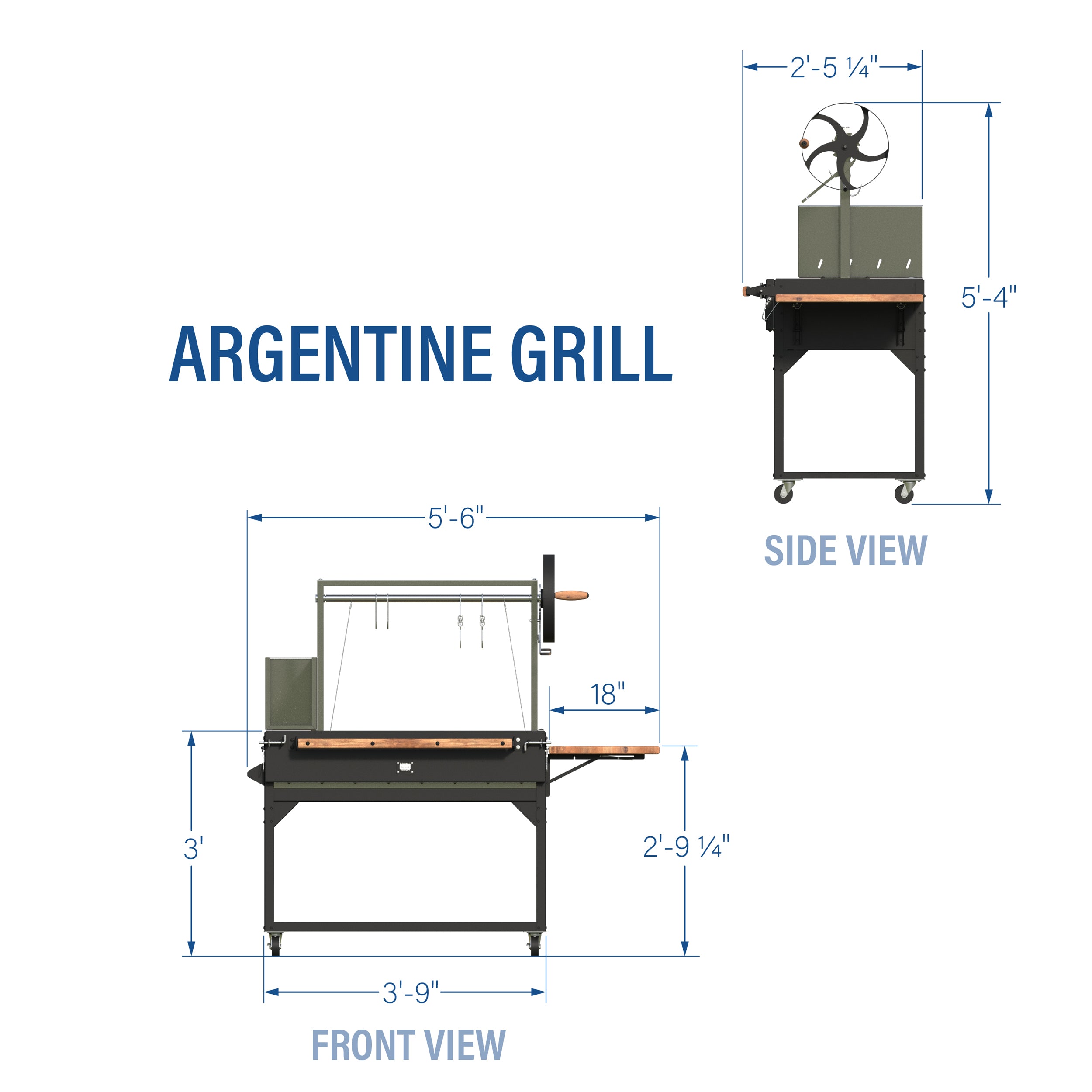 Premium Argentine/Santa Maria BBQ Grill with Wood Fire and Charcoal Grill - Image 3
