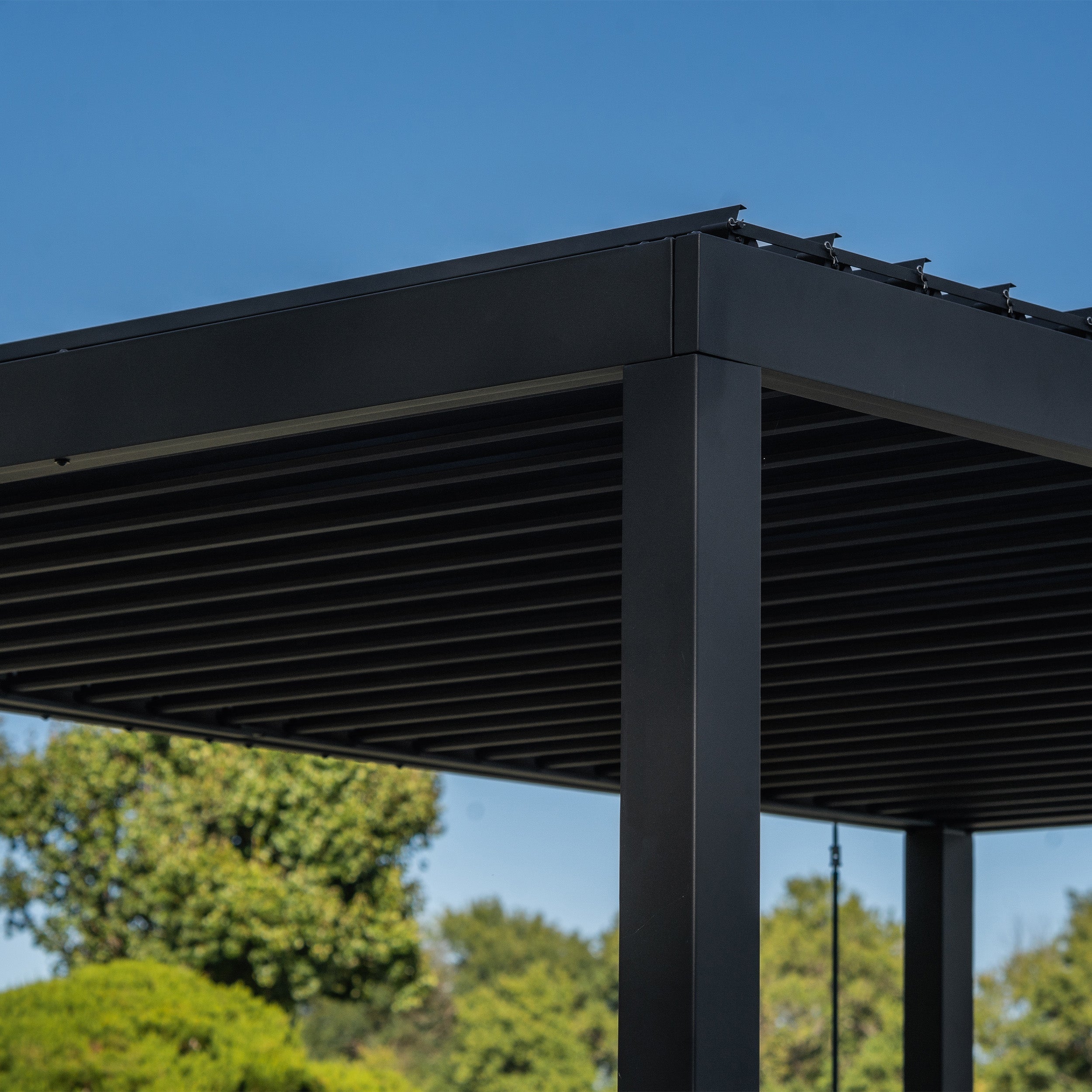 20x10 Sarasota Steel Louvered Pergola - Image 12