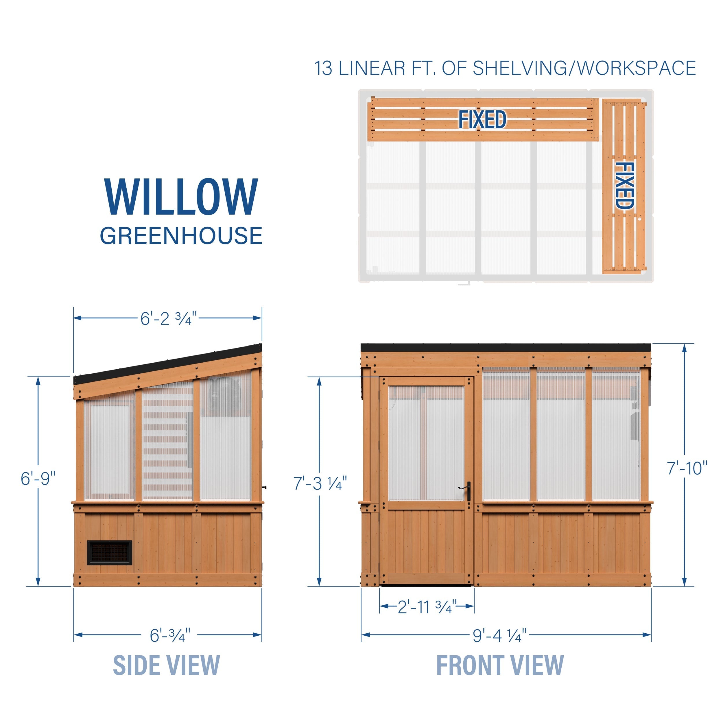 9x6 Willow Greenhouse - Image 3