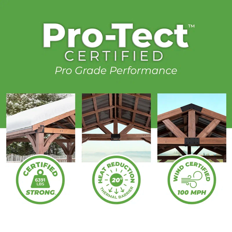 Arlington 12 Ft. W X 10 Ft. D Solid Wood Patio Gazebo