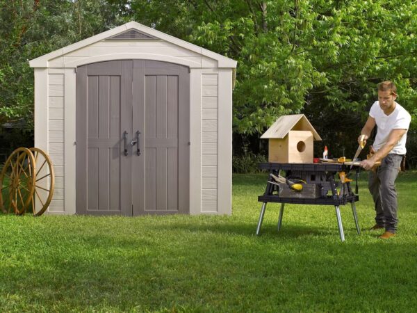 Keter Factor 8x8 Foot Large Resin Outdoor Shed - Image 5