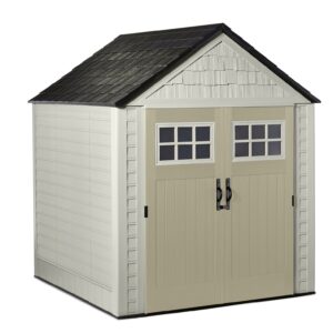 Rubbermaid 7x7 Ft Durable Weatherproof Resin Outdoor Storage Shed