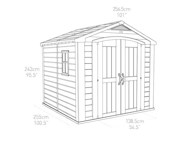 Keter Factor 8x8 Foot Large Resin Outdoor Shed - Image 7