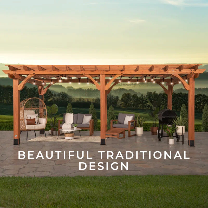 Beaumont 20 X 12 All Cedar Wooden Pergola