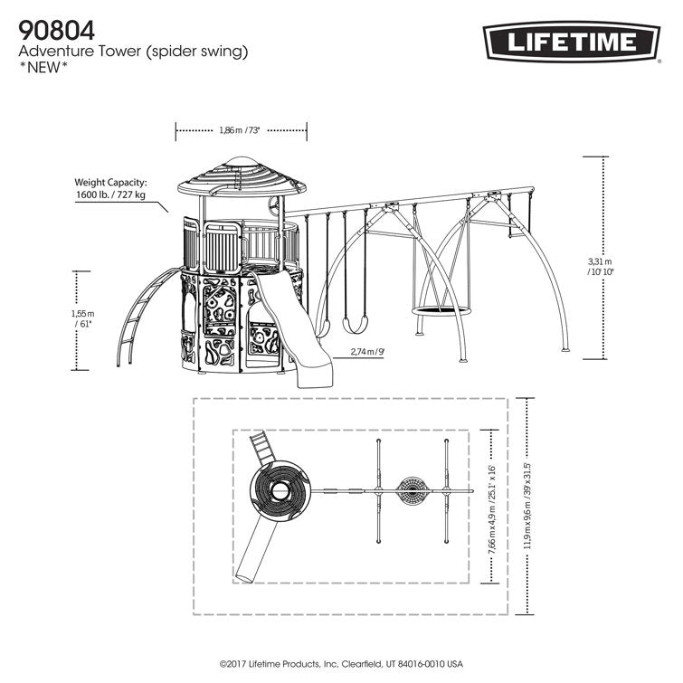 Lifetime Adventure Lifetime Metal Swing Set with 2 Swing(s) , 1 Slide(s) - Image 15