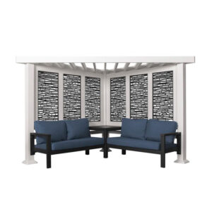 Ridgedale Modern Steel Pergola with Canopy / Finish: Red