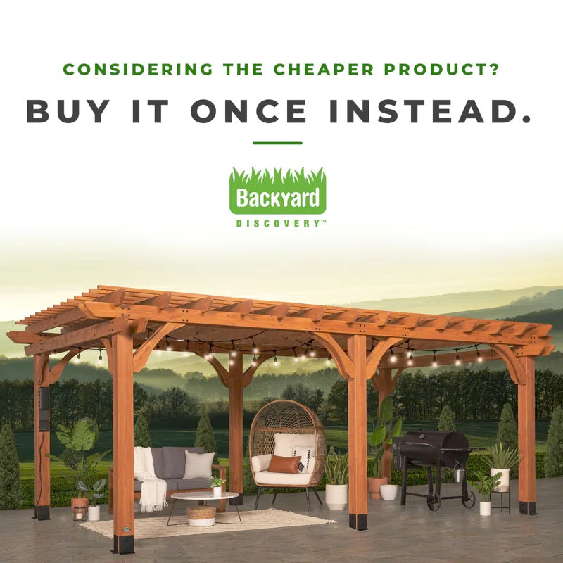 Beaumont 20 X 12 All Cedar Wooden Pergola