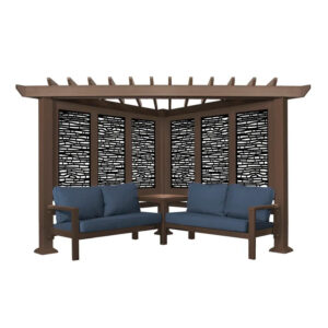 Glendale Modern Steel Pergola with Canopy / Finish: Red