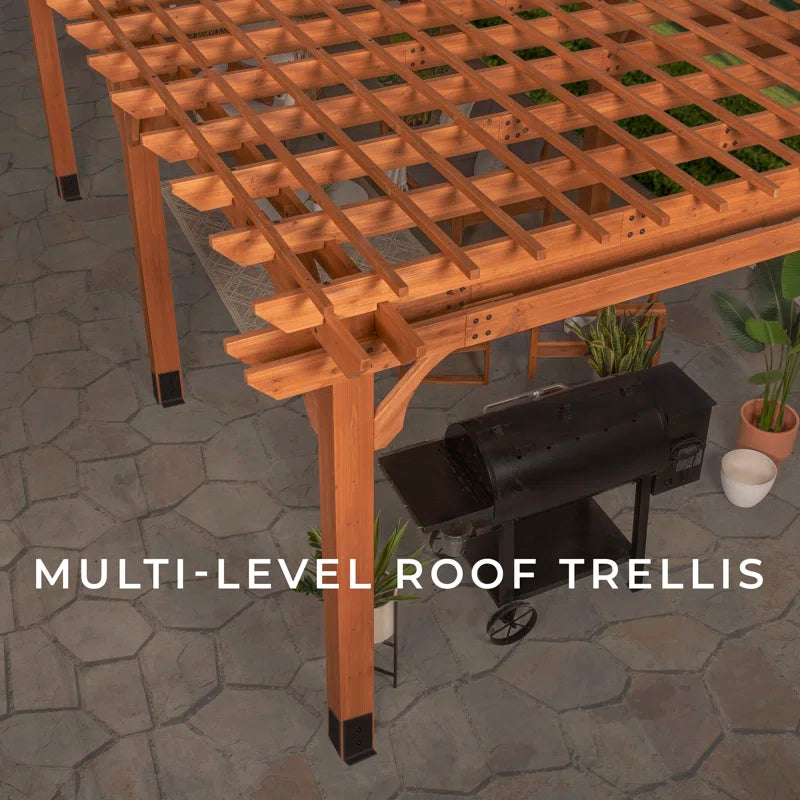 Beaumont 20 X 12 All Cedar Wooden Pergola