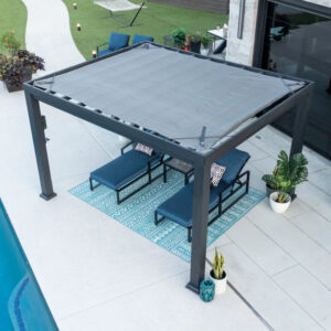 Trenton Steel Pergola with Canopy