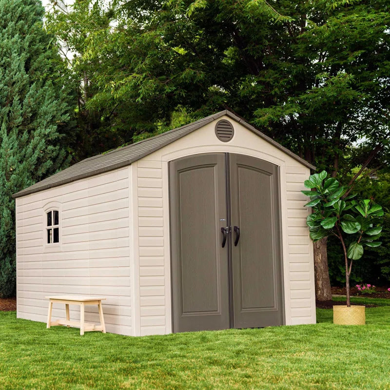 8 Ft. X 12.5 Ft. High-Density Polyethylene (Plastic) Outdoor Storage Shed with Steel-Reinforced Construction