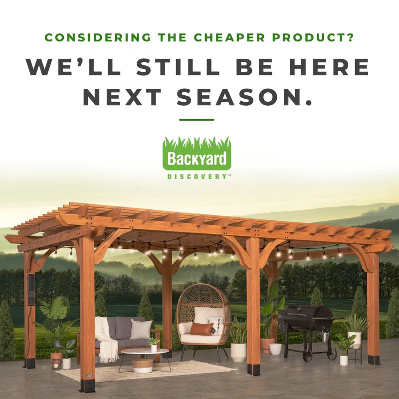 Beaumont 20 X 12 All Cedar Wooden Pergola