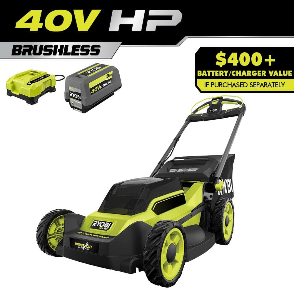 40V HP Brushless 20 in. Cordless Electric Battery Multi-Blade Walk Behind Self-Propelled Mower - 8.0Ah Battery & Charger